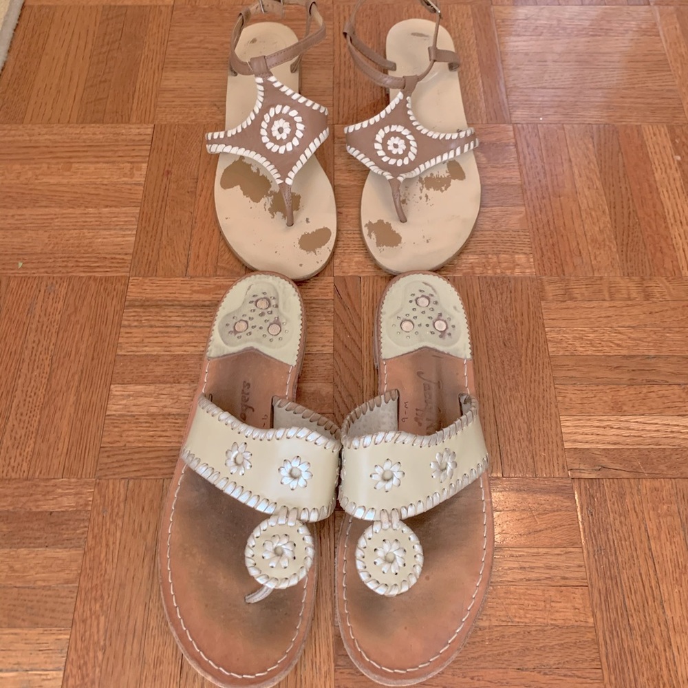 BUNDLE: Jack Rogers Flat Sandle & Ankle Strap Sandle
